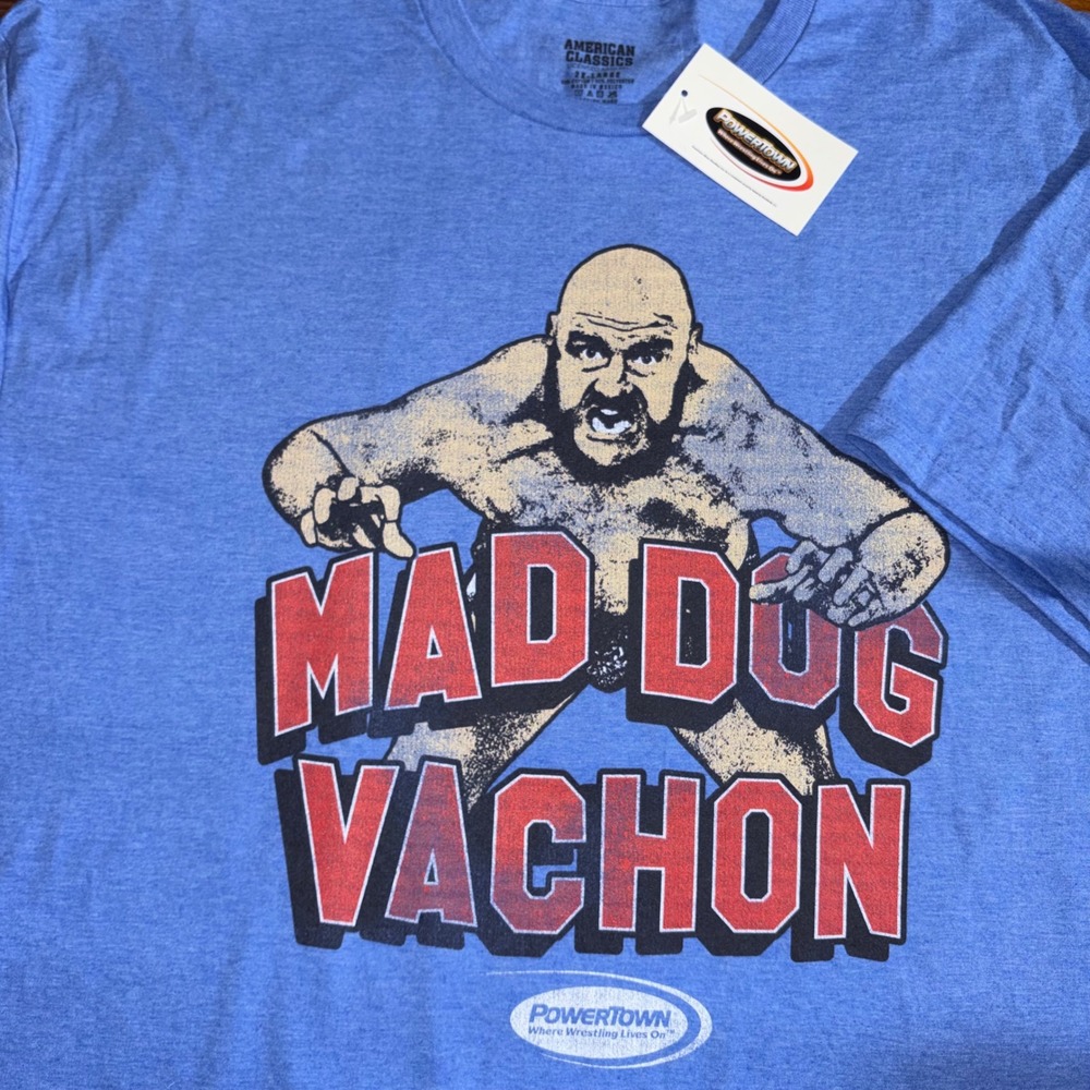 American Classics Mad Dog Vachon Wrestling‎ T-Shirt Mens 2XL Blue PowerTown NEW